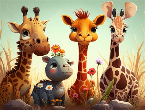 Baby Giraffe Cartoon Wallpaper