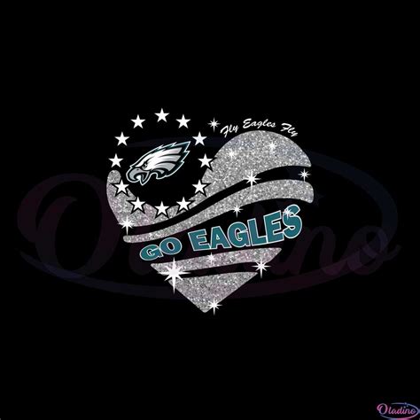 Heart Philadelphia Eagles Fly Eagles Fly Go Eagles PNG Sublimation