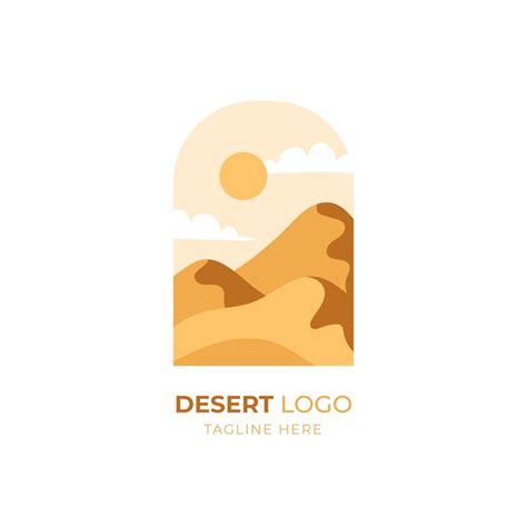 Free Vector | Hand drawn flat design desert logo in 2024 | Deserts ...