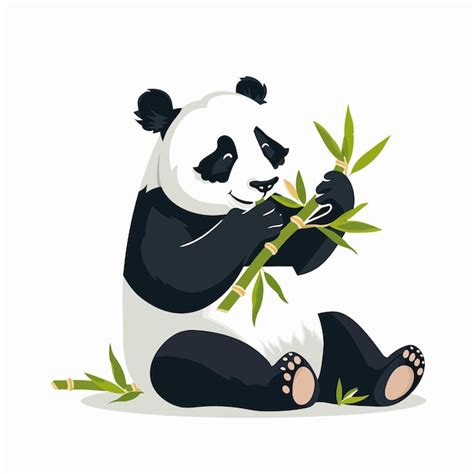 Premium Vector | Panda eating bamboo 4