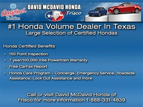 David McDavid Honda of Frisco car dealership in Frisco, TX 75034 ...