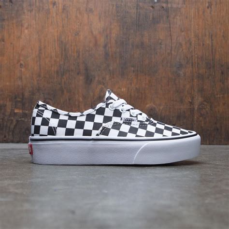 vans women authentic platform checkerboard black white