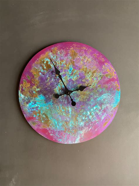 Copper Wall Clock, Large Wall Clock, Wall Art, Copper Patina Clock - Etsy