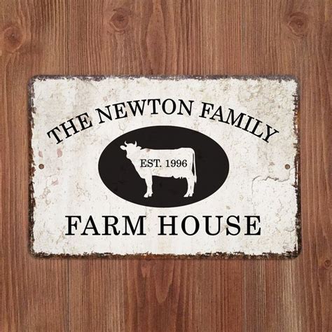 I love this vintage-look metal farmhouse sign! Personalize it with your family name! #ad # ...