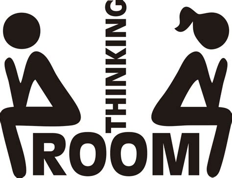 Bathroom sticker thinking room glass door decal - TenStickers