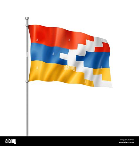 Nagorno-Karabakh flag isolated on white Stock Photo - Alamy