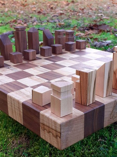 Modern chess set | Diy chess set, Wood chess set, Wood chess