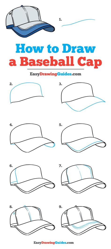 How to Draw a Baseball Cap - Really Easy Drawing Tutorial | Drawing tutorial, Drawing tutorial ...