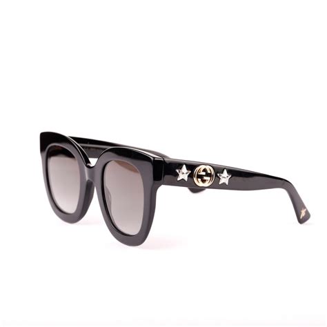 Gucci Stars Oversized Embellished Round Frame Acetate Sunglasses