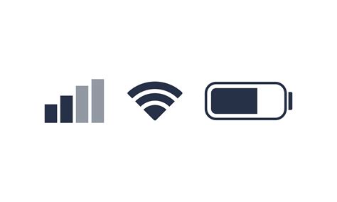 Vector phone mobile signal. wifi and mobile status bar connection icon ...