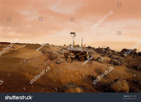 Mars Rover Exploration Vehicle On The Surface Of Mars Stock Photo ...