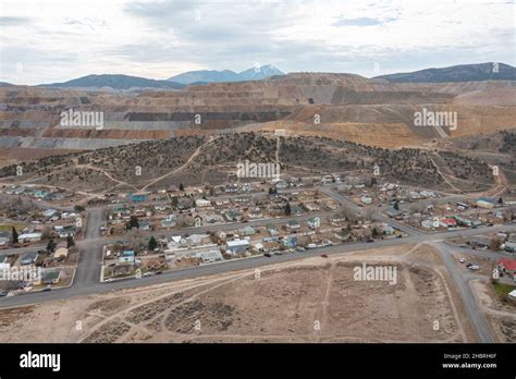 RUTH, UNITED STATES - Nov 02, 2021: The town of Ruth, Nevada is plotted beneath the Robinson ...