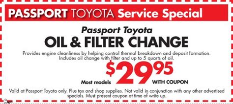 Toyota Oil Change Coupon