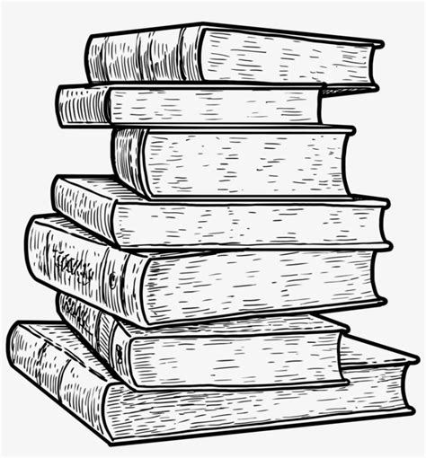 Credible Evidence-01 - Stack Of Books Line Drawing - Free Transparent ...