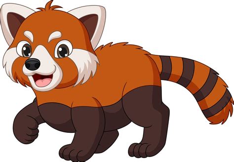 Cute red panda cartoon walking 7179102 Vector Art at Vecteezy