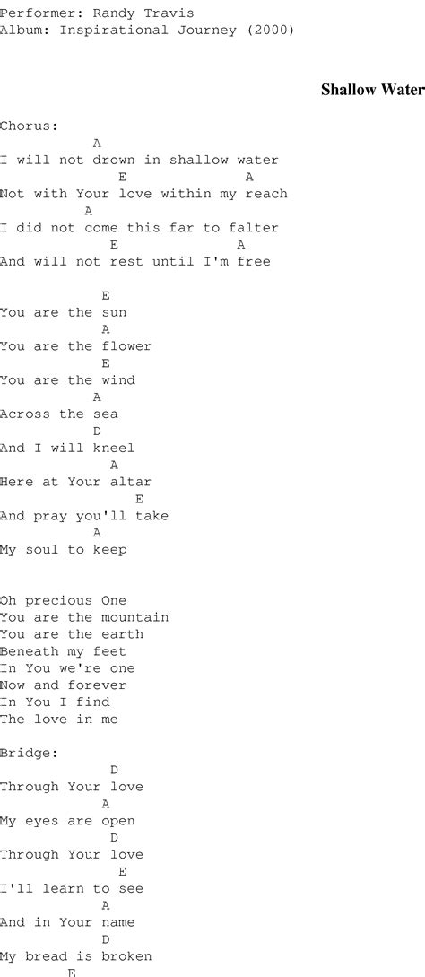 Shallow Water - Christian Gospel Song Lyrics and Chords