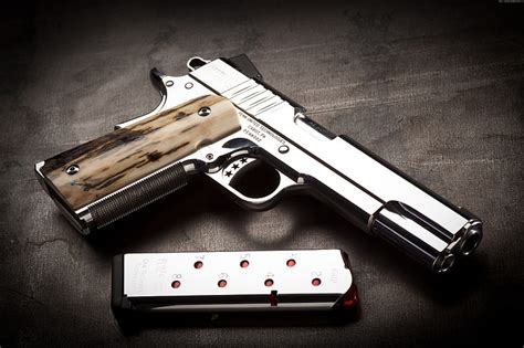 HD wallpaper: silver, Cabot 1911, 4K, pistol | Wallpaper Flare