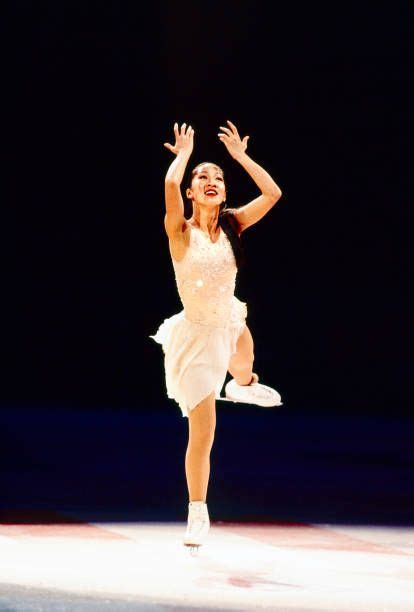 Michelle Kwan performing an exhibition during the U.S. Figure Skating Championships in ...