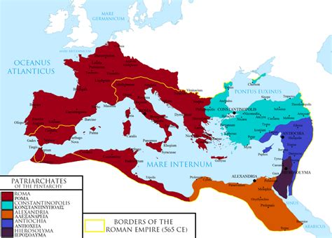 Patriarchates of the Pentarchy, 565 AD : MapPorn