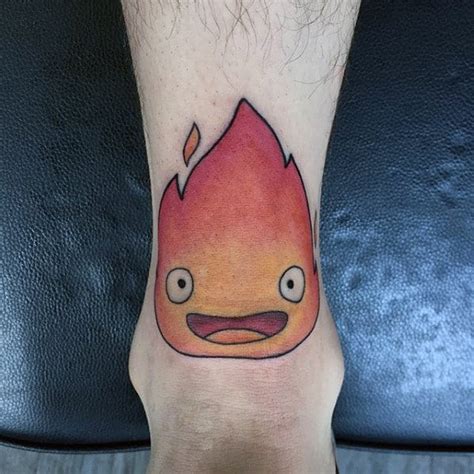 30 Calcifer Tattoo Designs For Men - Howl's Moving Castle Ideas