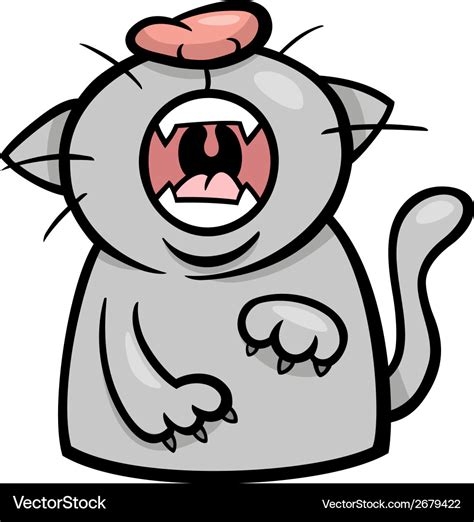 Cat yawn or meow cartoon Royalty Free Vector Image