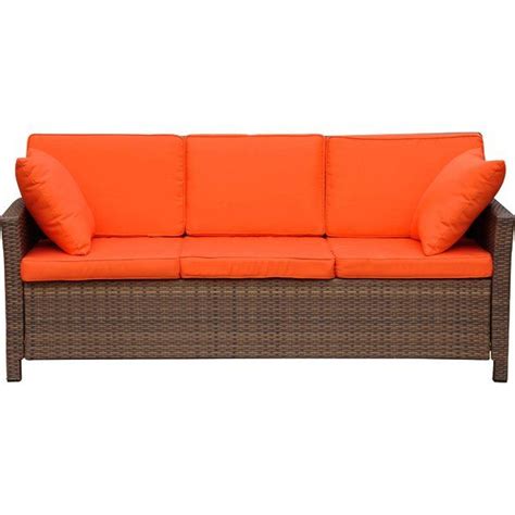 Binney Wicker Resin Sofa with Cushions Patio Furniture Cushions, Outdoor Furniture, Take A Seat ...