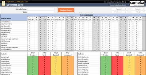 Create A New Workbook Using The Monthly Attendance Report Template