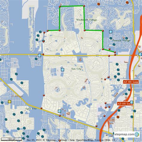 StepMap - Sun City North Map - Landkarte für World