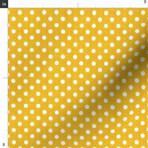 Yellow Polka-dot Fabric Vintage Style Lemon Polka Dots by | Etsy