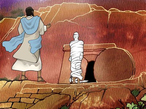 Free Visual Aids: Jesus Raises Lazarus | Bible stories for kids, Bible ...