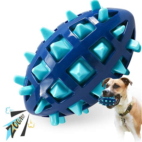 Squeaky Dog Toys for Aggressive Chewers: Rubber Puppy Chew Ball with Squeaker, Almost ...