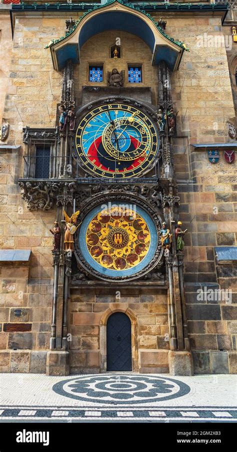 Prague astronomical clock on the Old Town Hall tower, Old Town Square, Prague, Czech republic ...