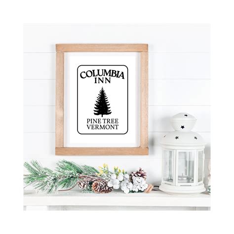 White Christmas Columbia Inn Sign Pine Tree Vermont Digital Prints ...