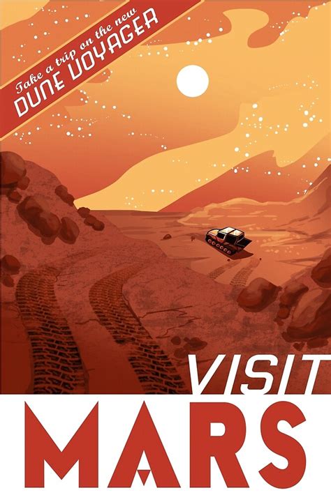 "Visit Mars Travel Style Poster , Space" by lynxcollection | Redbubble