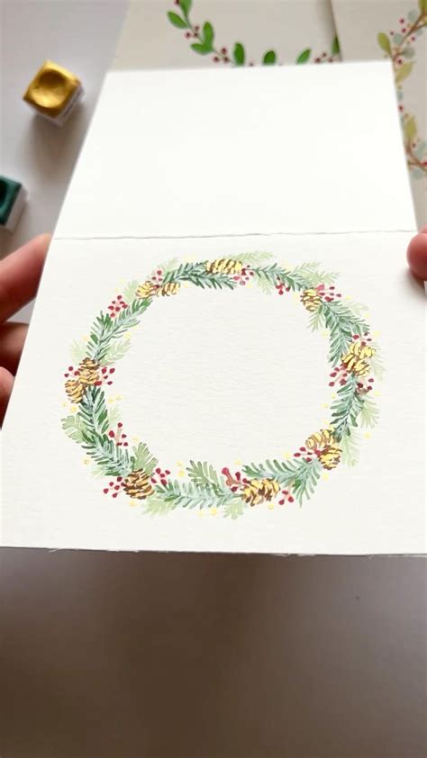 Try this watercolor Christmas wreath! | Watercolor christmas cards ...