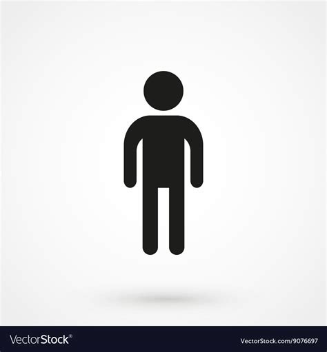 Man icon black on white background Royalty Free Vector Image