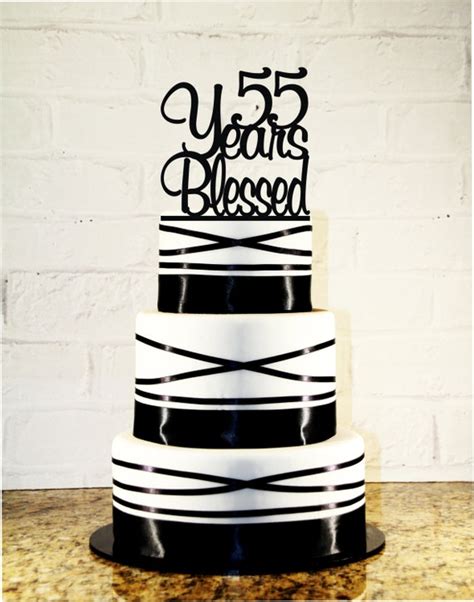 55th Birthday / Wedding Anniversary Cake Topper 55 Years