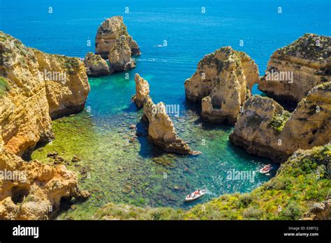 Caves and Rock arches at Ponta da Piedade near Lagos Algarve Portugal EU Europe Stock Photo - Alamy