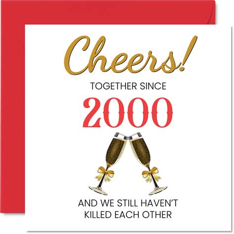 Funny 24th Anniversary Card for Husband Wife - Together Since 2000 ...