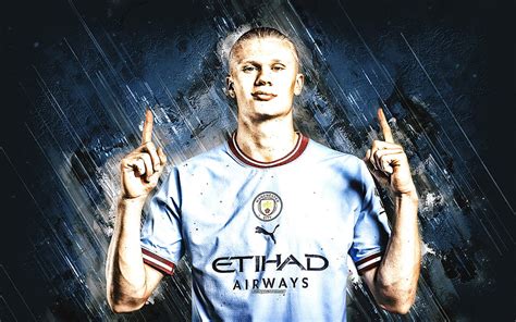 2K Free download | Erling Braut Haaland, Manchester City FC, Norwegian footballer, blue stone ...