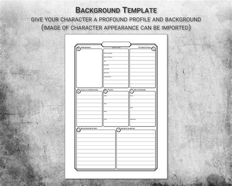 Dnd Character Sheet PDF Fillable Class Background Template - Etsy Ireland