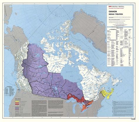 Canada government Native Treaties Map 35" x 31" from the 1980's