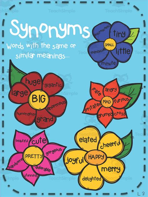 Flower Synonyms Activity by Teach Simple