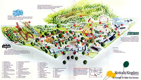 Theme Park Brochures Kentucky Kingdom Map 1990 | ThemeParkBrochures.net