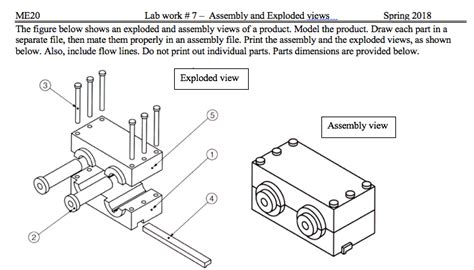 Solved Lab work # 7-Assembly and Exploded views Spring 2018 | Chegg.com