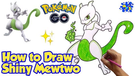 How to Draw Shiny Mewtwo | Pokemon Go | step by step drawing - YouTube