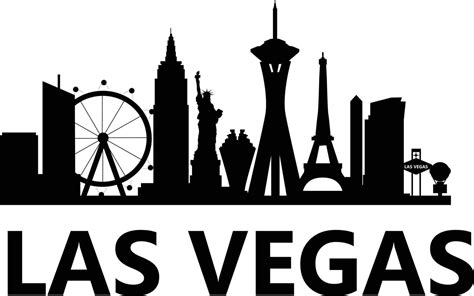 Las Vegas city skyline on white background. Las Vegas city, USA silhouette. city of Las Vegas ...