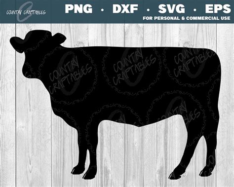 Cow SVG Cow Silhouette SVG Farm Animal Png Cow Vector - Etsy