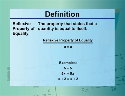 Reflexive Property Of Equality