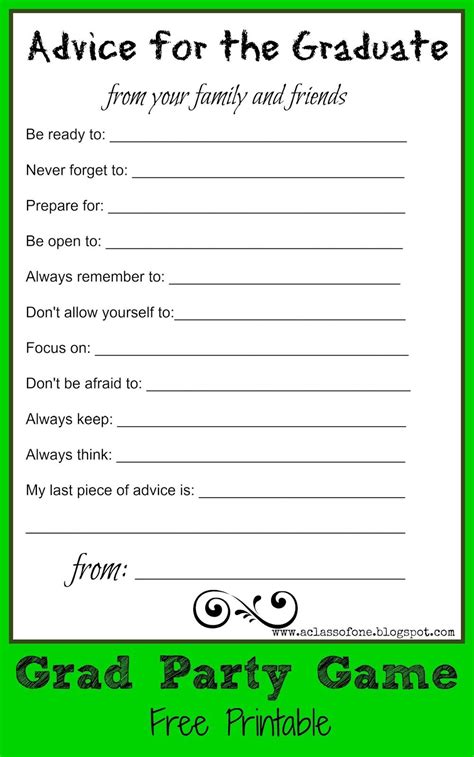 Graduation Party Games Printable